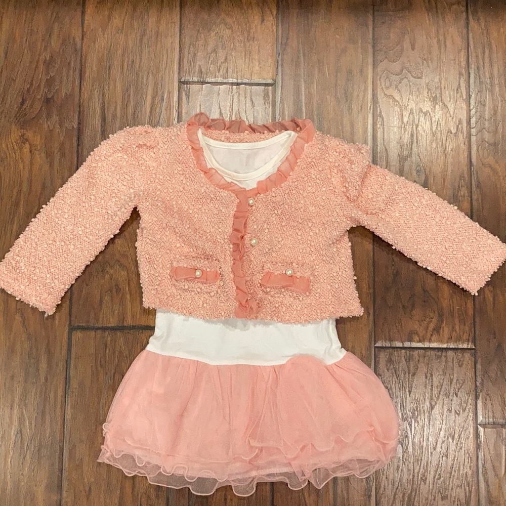 Ruffled Dress with matching blazer NWOT